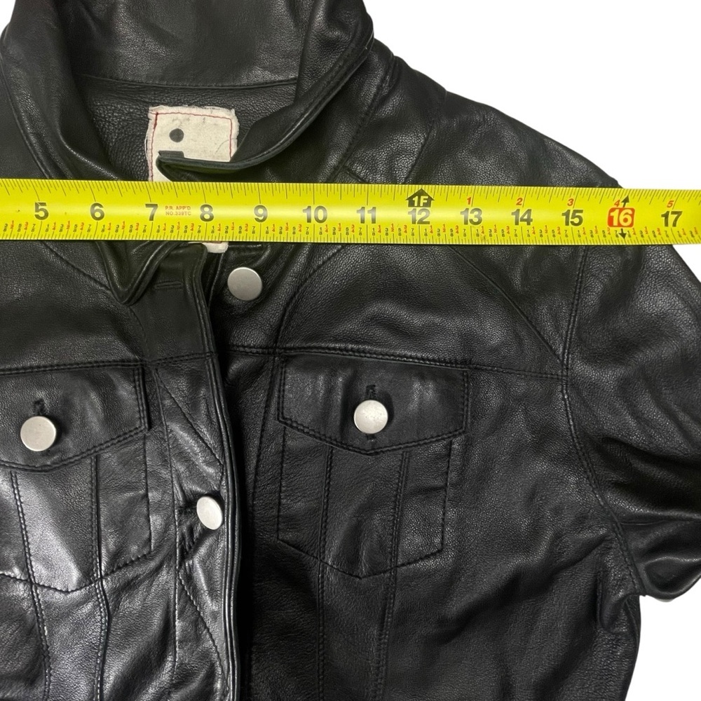 Jakett Alexa Washed Leather Jacket Black Shimmer Size Small - Picture 11 of 16